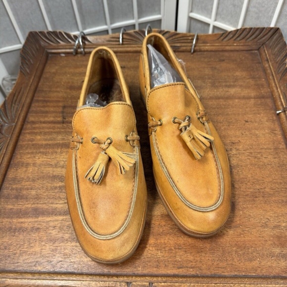 Vibram, Mens, Casual shoes, Honey Brown, Size 9.5, Leather, Loafer, Slip on.! main image 4